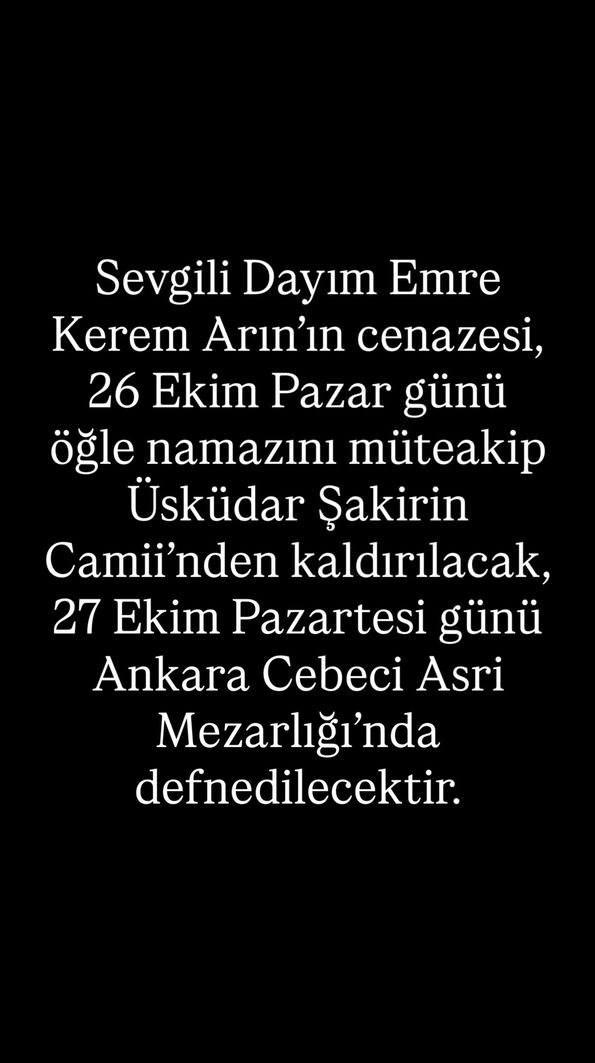 Akın Akınözü’nün acı günü: Dayısı Emre Kerem Arın hayatını kaybetti 3 Akın Akınözü’nün acı günü: Dayısı Emre Kerem Arın hayatını kaybetti