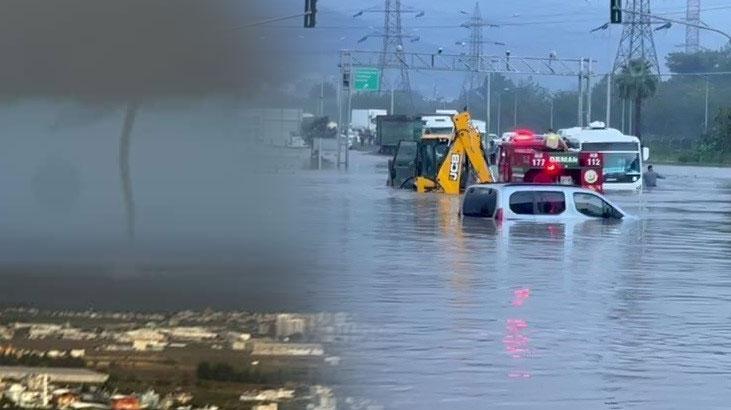 Bir yanda hortum, diğer yanda sel! Kuvvetli yağışlar Hatay’ı esir aldı