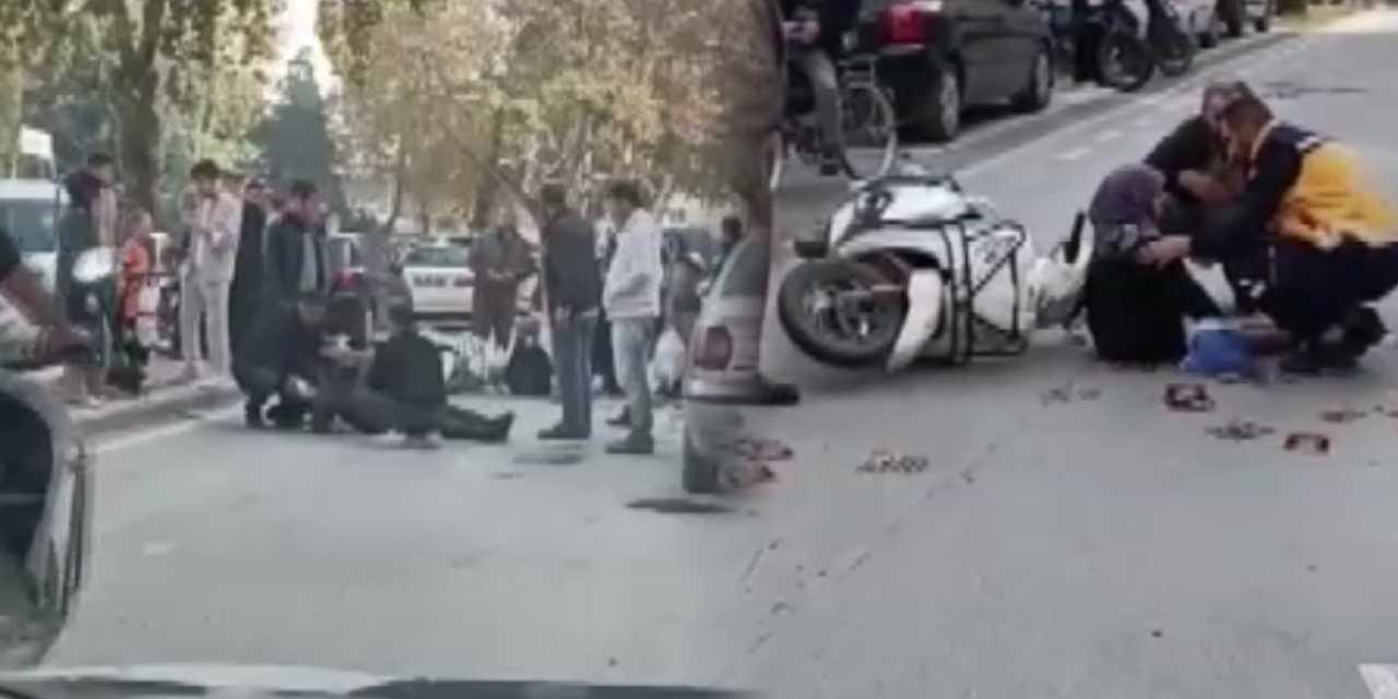 Bursa Sokaklarında Dehşet! Karşıya Geçmek İsteyen Yayaya Motosikletle Çarpıldı