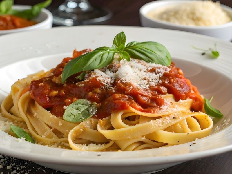 Fesleğenli Domates Soslu Makarna Tarifi