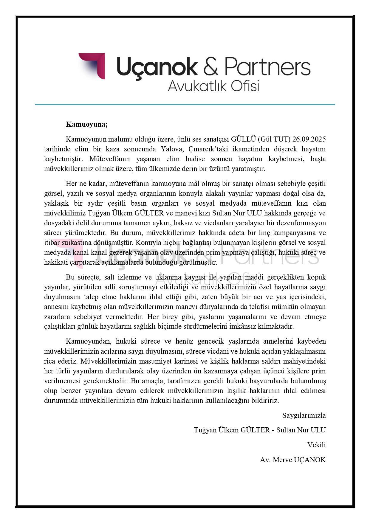 Güllü'nün kızı ve yakın arkadaşı sessizliğini bozdu: Suç duyurusunda bulundular! 3 Güllü'nün kızı ve yakın arkadaşı sessizliğini bozdu: Suç duyurusunda bulundular!