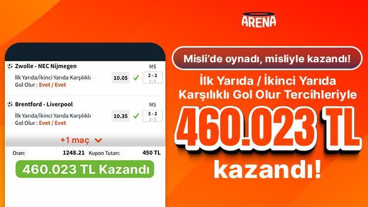 İlk Yarıda/İkinci Yarıda Karşılıklı Gol Olur tahminleriyle 1.248.21 oran bildi, Misli’de 460.000 TL kazandı!