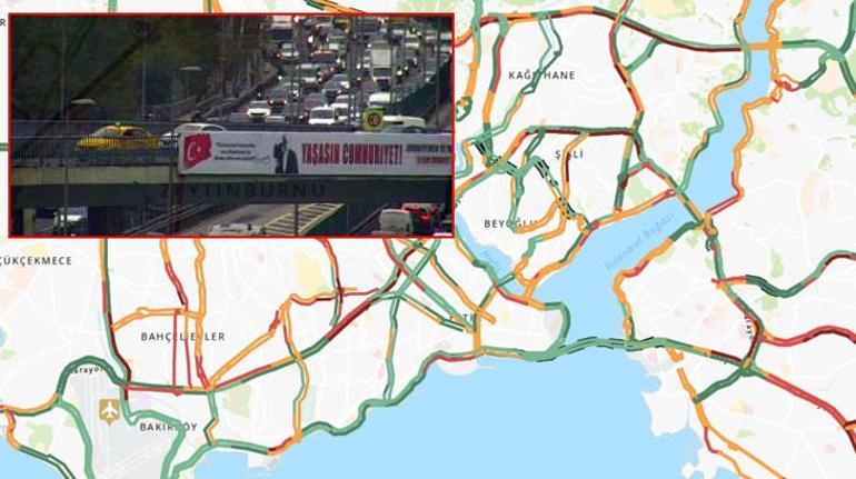 İstanbul'da Cumhuriyet Bayramı trafiği: Yoğunluk yüzde 69'a ulaştı