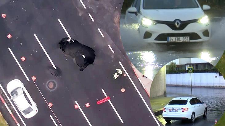 İstanbul’da sağanak etkisi! Vatan Caddesi çöktü, alt geçitleri su bastı
