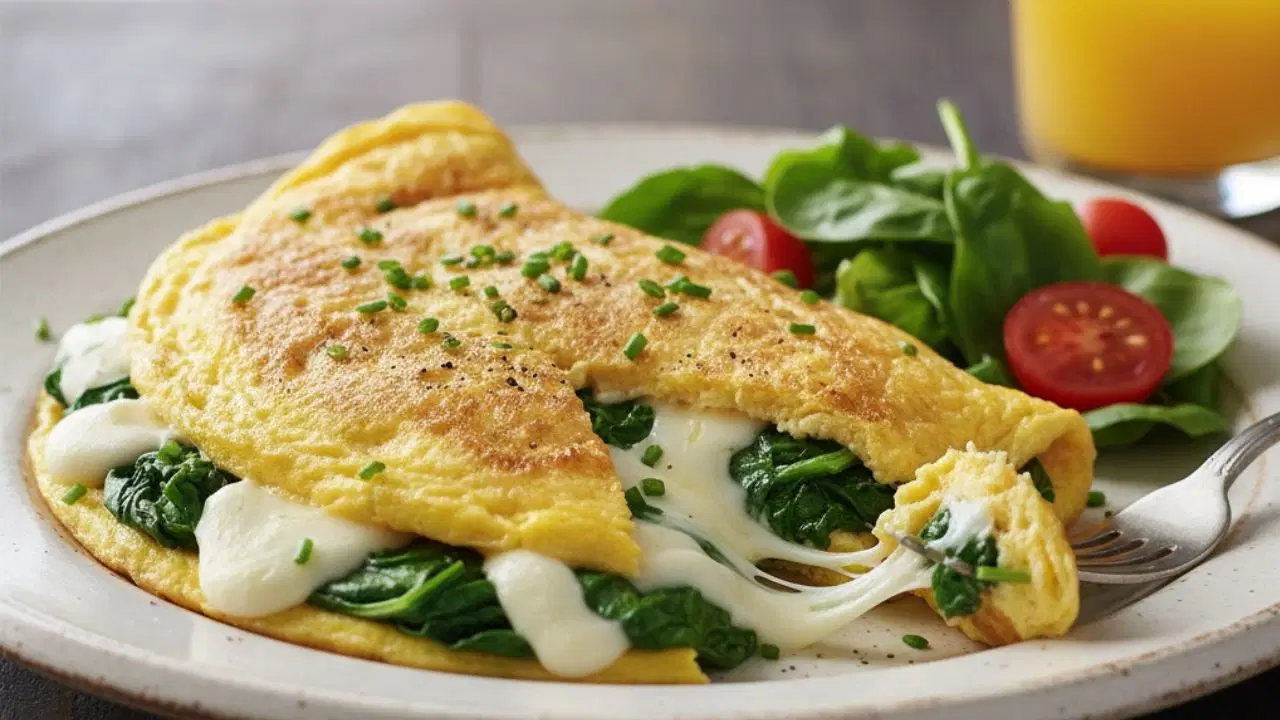 Kahvaltıya doyurucu ve pratik lezzet: Peynirli ıspanaklı omlet tarifi