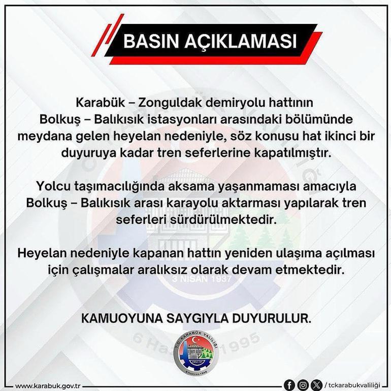 Karabük-Zonguldak tren hattında heyelan! Bolkuş-Balıkısık arası seferler durduruldu 2 Karabük-Zonguldak tren hattında heyelan! Bolkuş-Balıkısık arası seferler durduruldu