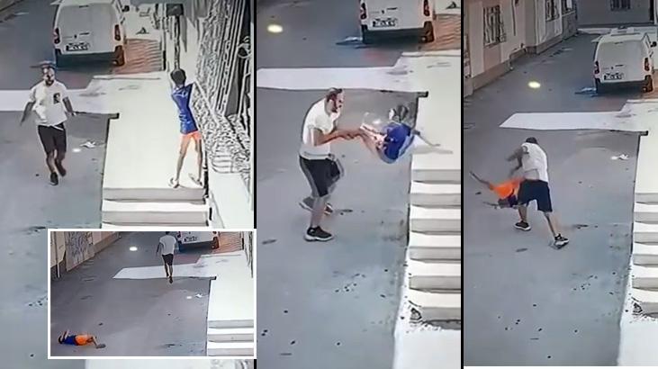 Kovaladığı çocuğu ayak bileğinden tutup acımasızca yere fırlattı! Kan donduran görüntü