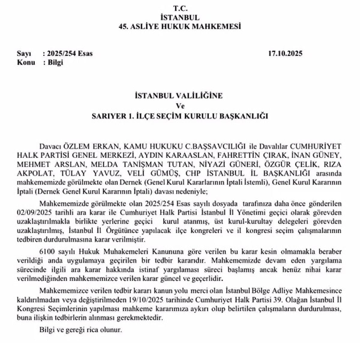 YSK, CHP'nin İstanbul İl Kongresi için olağanüstü toplanacak 1 YSK, CHP'nin İstanbul İl Kongresi için olağanüstü toplanacak