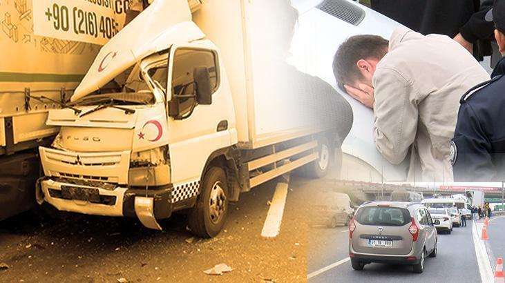 Arnavutköy’de kamyon TIR’a çarptı! Yan koltuktaki yolcu şekilde can verdi