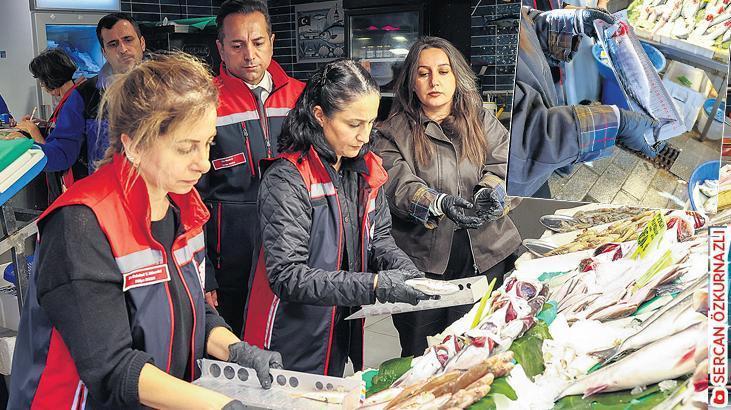 Balık boyları tezgâhta uygun