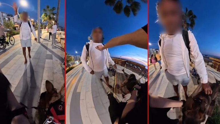 Bankta köpeğiyle oturan kız çocuğu kabusu yaşadı! 'Keserim, git buradan'