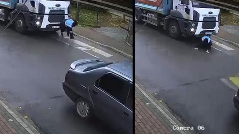 Belediye işçisi feci şekilde can vermişti! Korkunç kazanın görüntüsü ortaya çıktı