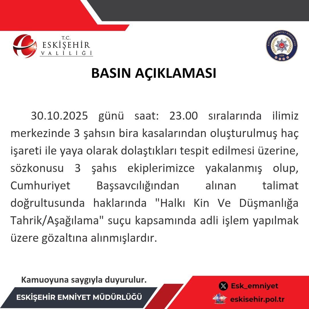 Bira Kasalarıyla Yaratılan Korkutucu Haç İşareti: 3 Kişi Gözaltına Alındı