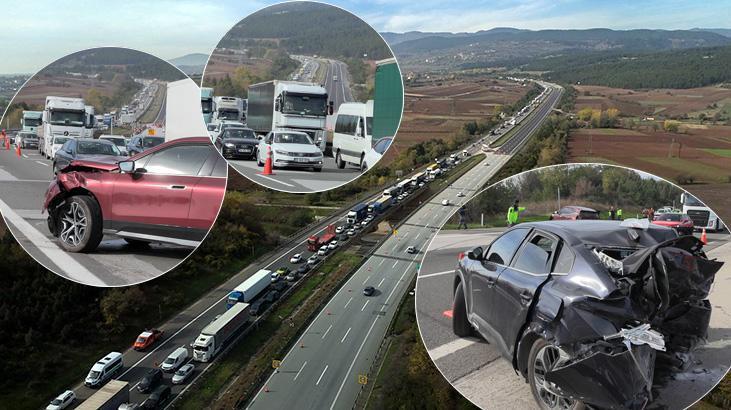 Bolu’da trafiği kilitleyn kaza: Otoyolda cip, otomobile çarptı: 1 ölü,