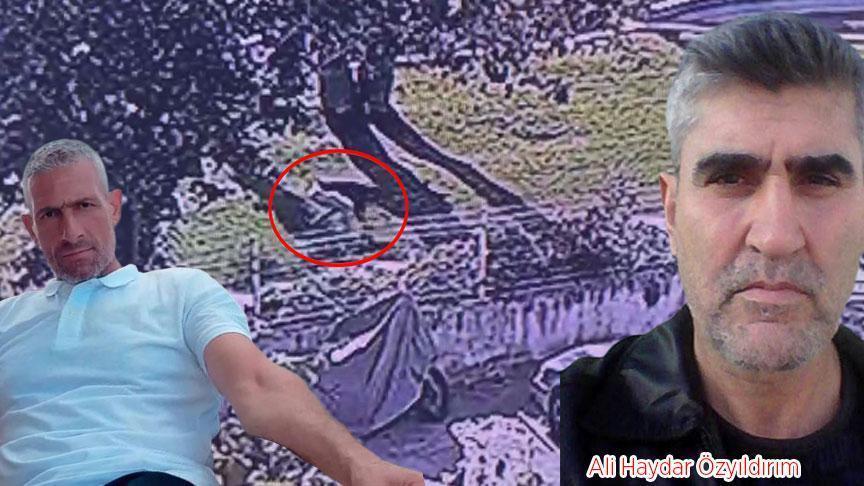 Cinayet sonrası şok görüntü! Kanlı ellerini çimlere sürdü