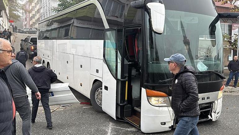 Edirne’de trafik felç oldu! Kaygan yolda kayan otobüs şehri kilitledi 1 Edirne’de trafik felç oldu! Kaygan yolda kayan otobüs şehri kilitledi