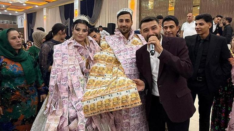 Görülmemiş düğün! Gelin ve damada paradan yelek, dolarlı taç takıldı 2 Görülmemiş düğün! Gelin ve damada paradan yelek, dolarlı taç takıldı