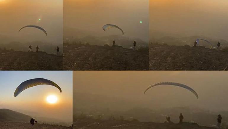 Gösteri sırasında kaza! Yamaç paraşütçüsü kalkışta kayaya çarptı