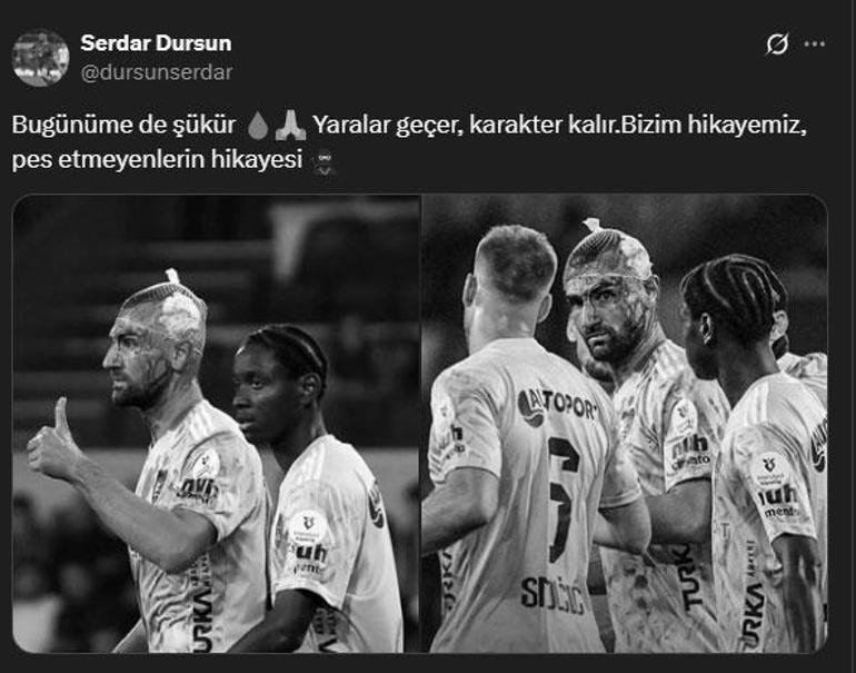 Kafası kanlar içinde kalan Serdar Dursun'un görüntüsü gündem oldu! 'Yaralar geçer, karakter kalır' 4 Kafası kanlar içinde kalan Serdar Dursun'un görüntüsü gündem oldu! 'Yaralar geçer, karakter kalır'