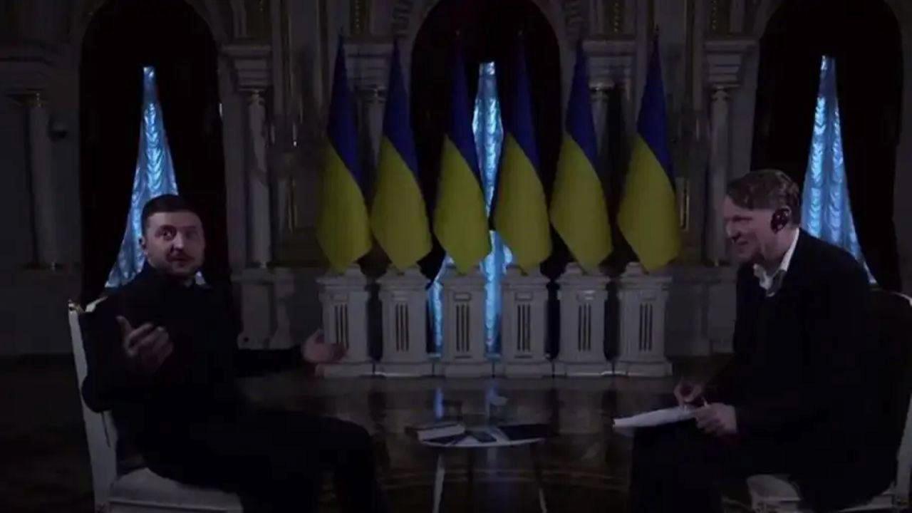 Kiev’de elektrik kesintisi: Zelenski’nin röportajı yarıda kaldı