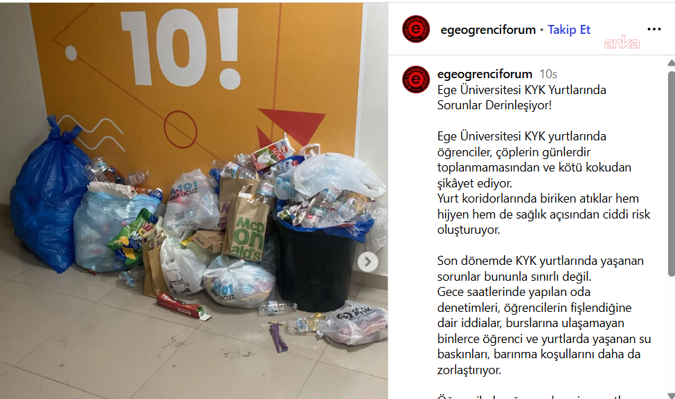 KYK Yurtlarında Çöp Krizi: Öğrencilerden Tepkiler Yükseliyor