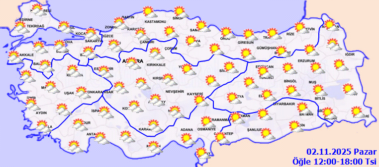 Meteoroloji'den Pazar Keyfini Yaşatan Rapor! 1 Meteoroloji'den Pazar Keyfini Yaşatan Rapor!