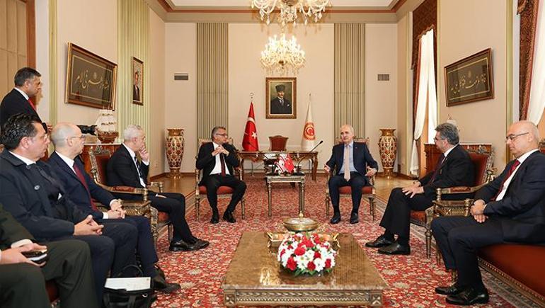 TBMM Başkanı Kurtulmuş, KKTC Cumhurbaşkanı Erhürman ile görüştü