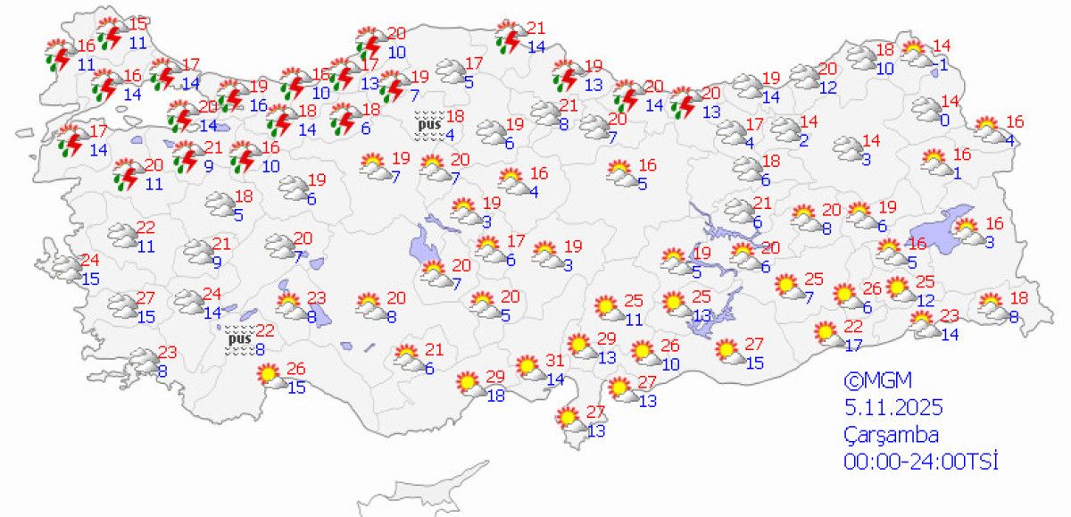 Türkiye'de Yağışlar Batı ve İç Bölgeleri Sarmalıyor: Sıcaklıklar Düşüşe Geçecek!