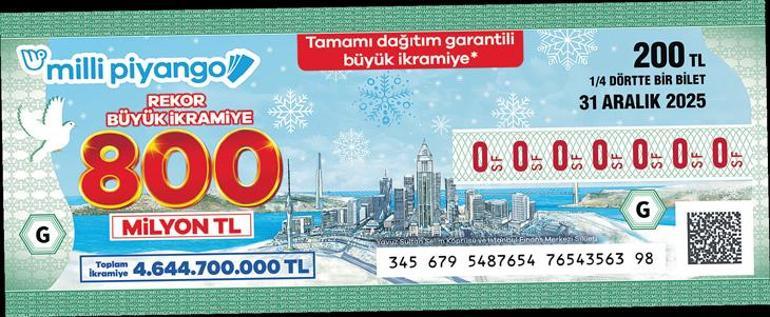 Yılbaşı çekilişinde rekor ikramiye 800 milyon TL
