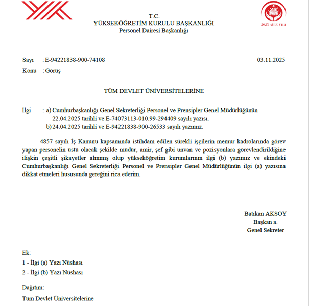 YÖK'ten İşçilere Amir Olma Hakkında İkinci Uyarı: Ne Değişiyor? 1 YÖK'ten İşçilere Amir Olma Hakkında İkinci Uyarı: Ne Değişiyor?