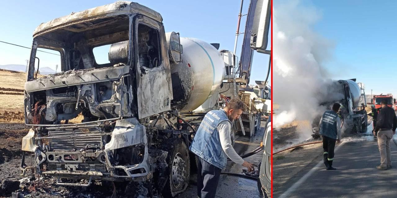 Yola Çıkan Alevler: Seyir Halindeki Beton Mikserinin Korkunç Yangını
