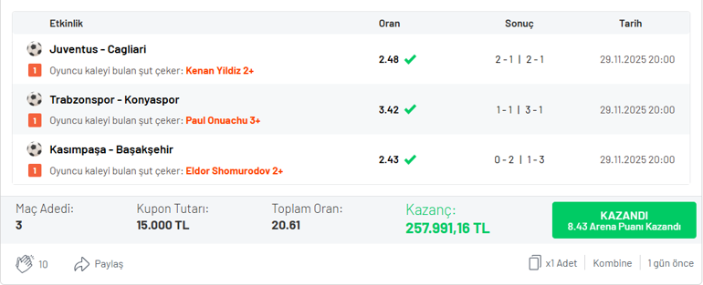 Misli’de oyuncu bahislerine oynadı! 20.61 oran ile 257.991 TL kazandı… 1 Misli’de oyuncu bahislerine oynadı! 20.61 oran ile 257.991 TL kazandı…